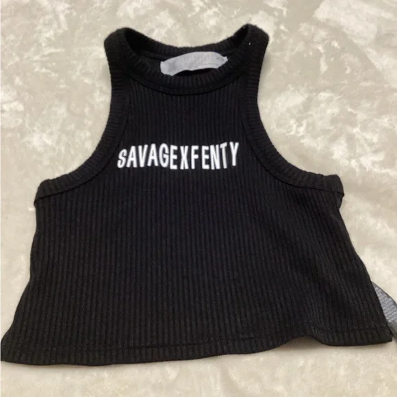 Savage X Fenty Tops Savage X Fenty Black Ribbed Tank Top